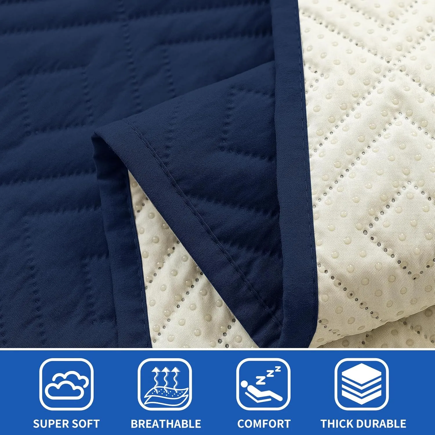 2025 Waterproof Dog Blankets (68"x82") Comfy Sofa Bed Mat for Pets, New Upgrade Bed Couch Pads Super Soft Anti Slip, Indoor Incontinence Sofa Furniture Protector Durable Washable Blanket (Navy Blue)