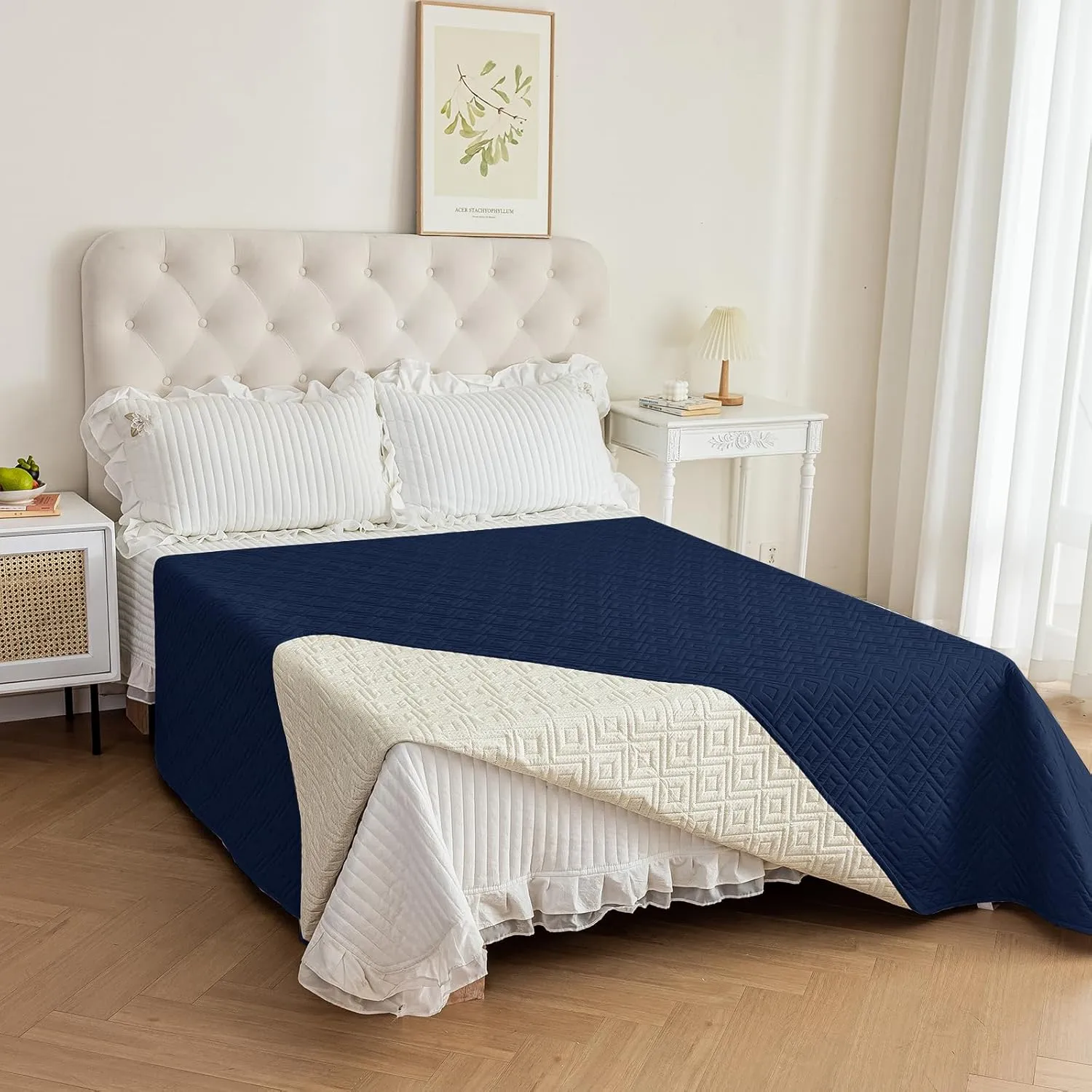 2025 Waterproof Dog Blankets (68"x82") Comfy Sofa Bed Mat for Pets, New Upgrade Bed Couch Pads Super Soft Anti Slip, Indoor Incontinence Sofa Furniture Protector Durable Washable Blanket (Navy Blue)