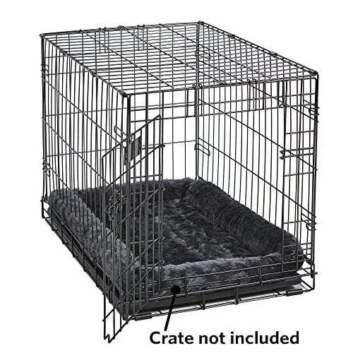 22L-Inch Gray Dog Bed or Cat Bed w/ Comfortable Bolster | Ideal for XS Dog Breeds & Fits a 22-Inch Dog Crate | Easy Maintenance Machine Wash & Dry | 1-Year Warranty