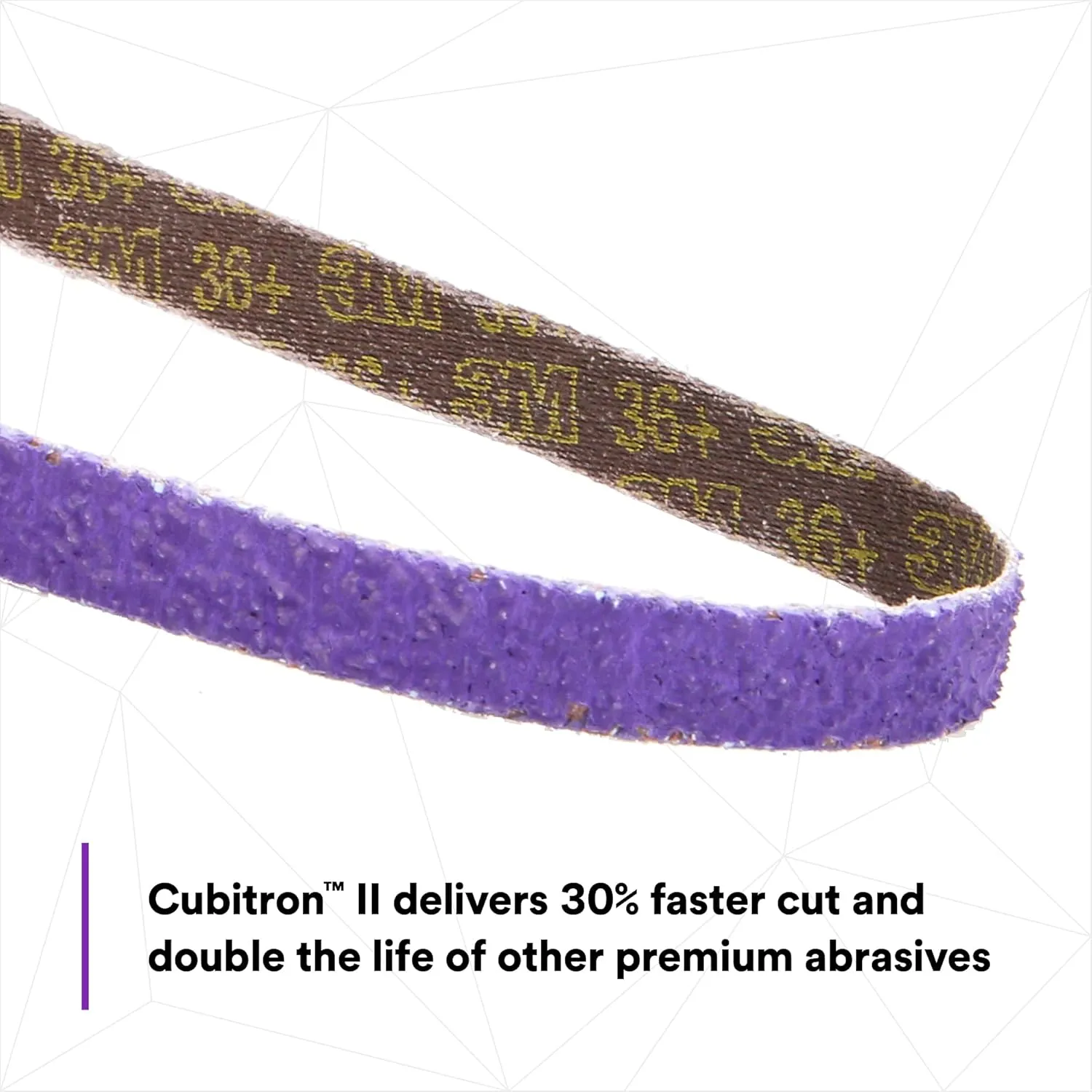 3M Cubitron II File Belt, 33443, 36  Grit, 1/2 in x 18 in, Pack of 10 File Belts, Resin Bonded, Spot Weld Removal