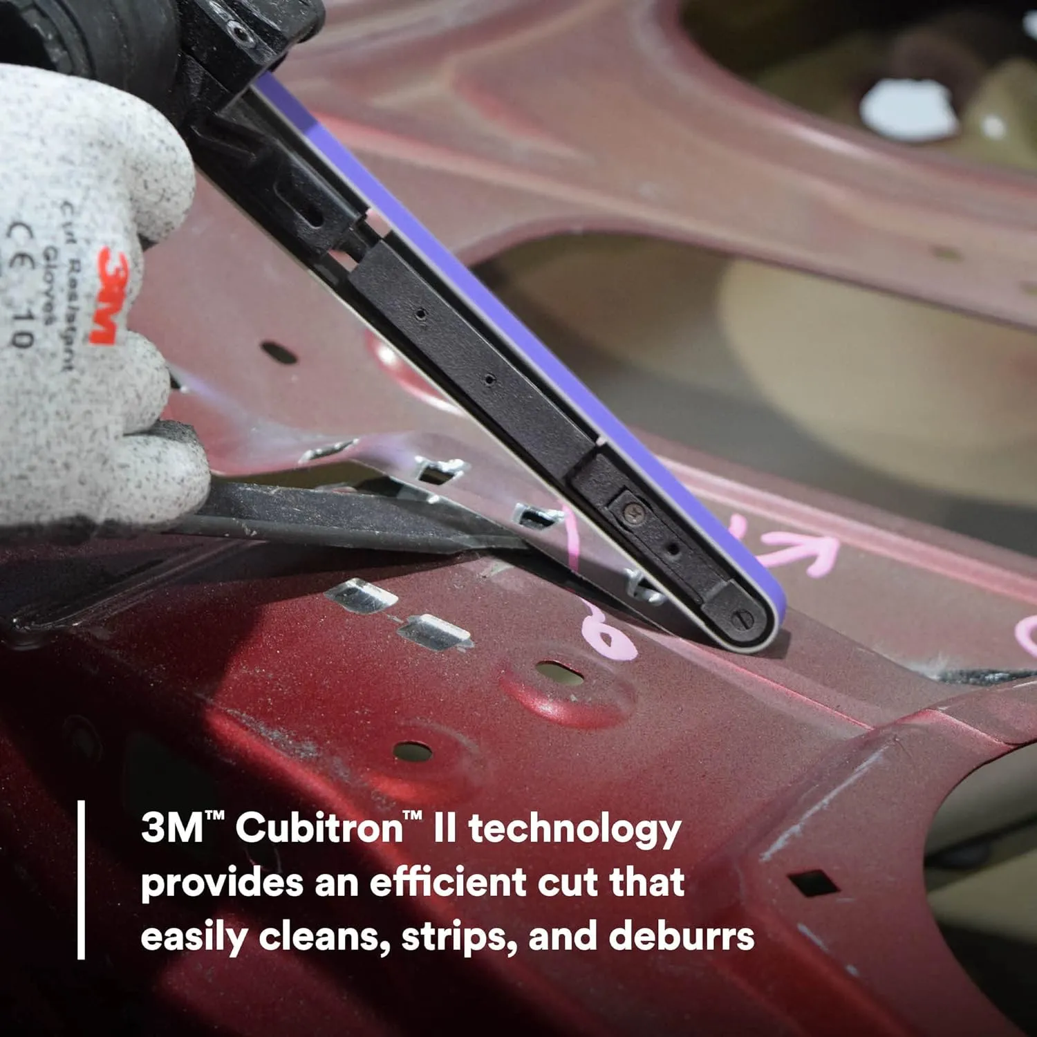 3M Cubitron II File Belt, 33443, 36  Grit, 1/2 in x 18 in, Pack of 10 File Belts, Resin Bonded, Spot Weld Removal