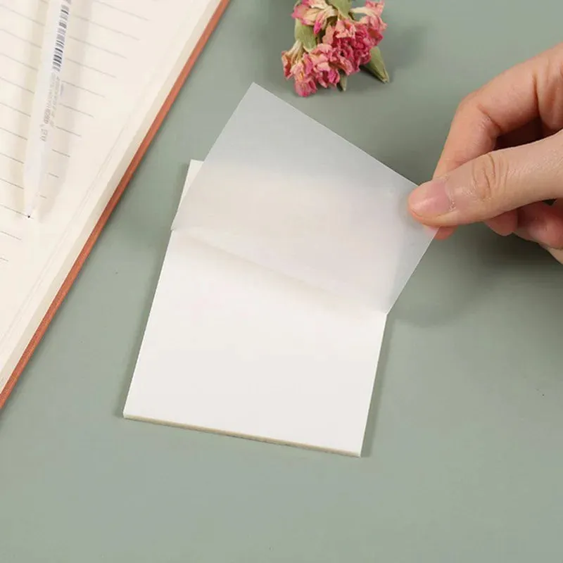 50 Sheets Creative Transparent PET Waterproof Sticky Note Pads