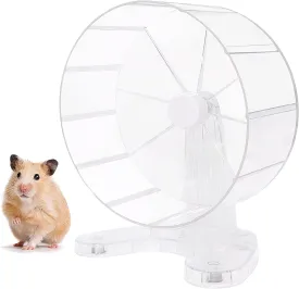 8.5" Super Silent Hamster Wheel for Hamster Exercise Wheel for Gerbil, Syrian & Dwarf, Chinchilla and More Small Animal Hamster Running Wheels with Stable Stand, Clear