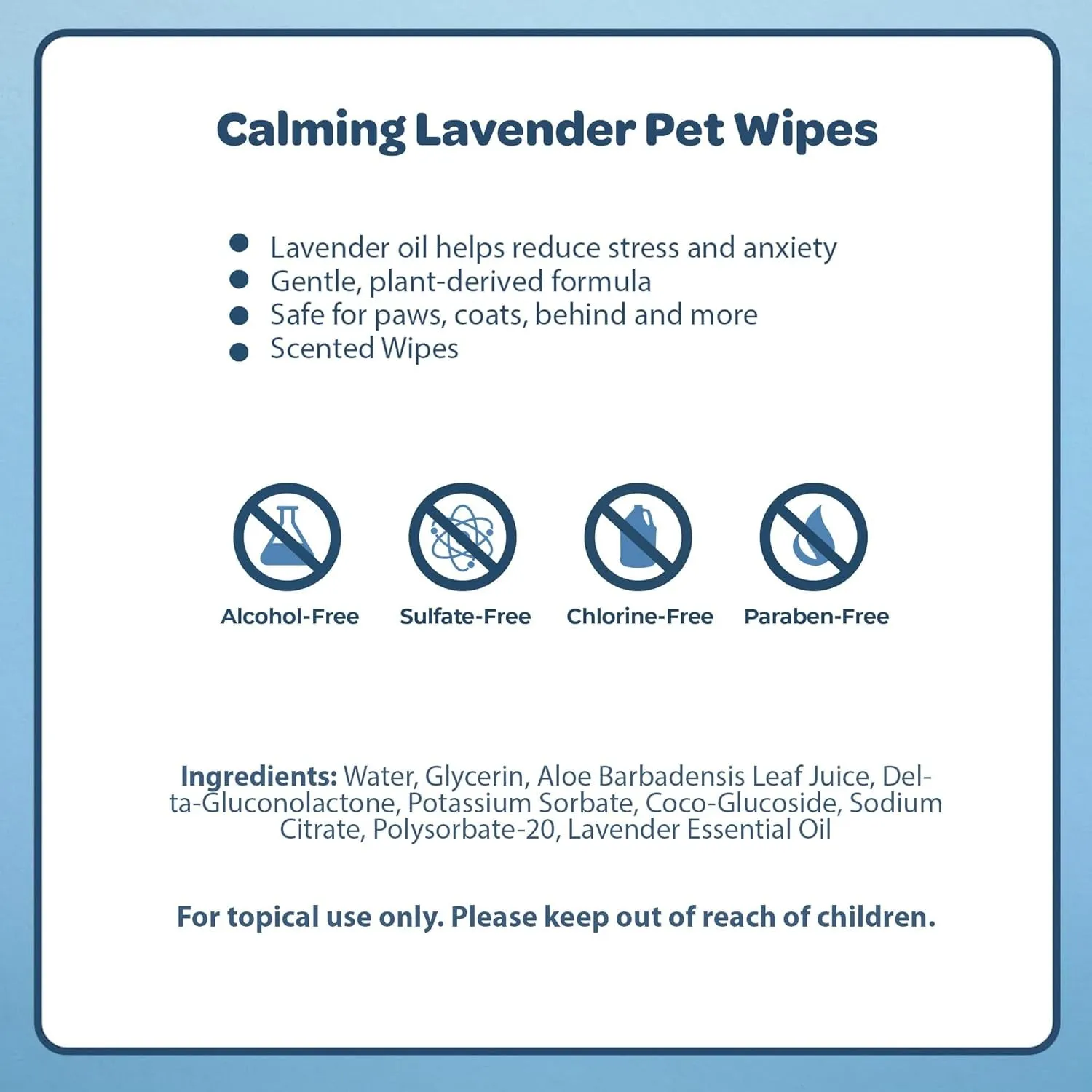 Best Pet Supplies 8" X 9" Pet Grooming Wipes for Dogs & Cats, 100 Pack, Plant-Based Deodorizer for Coats & Dry, Itchy, or Sensitive Skin, Clean Ears, Paws, & Butt - Calming Lavender
