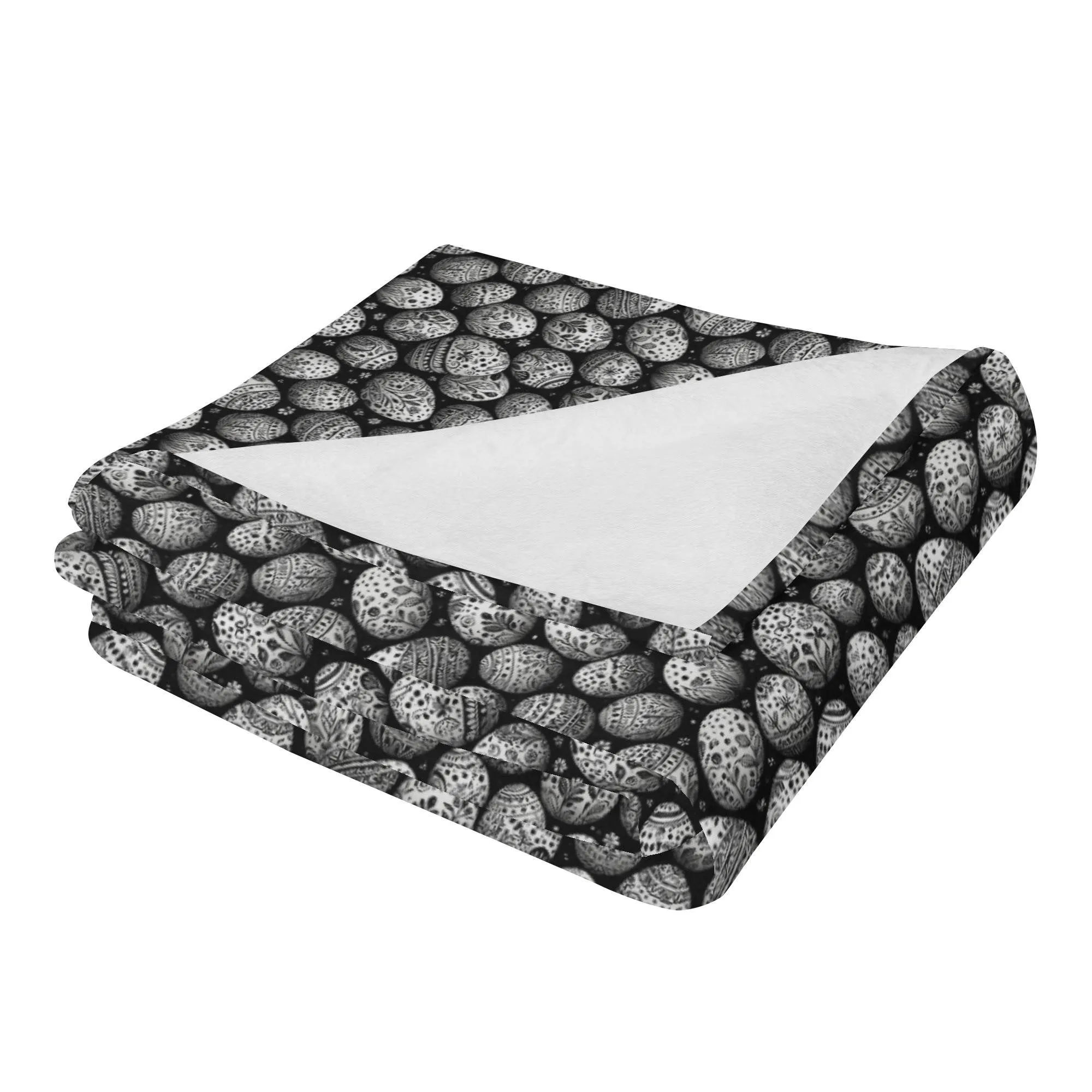 Black and White Egg Flannel Breathable Blanket 4 Sizes