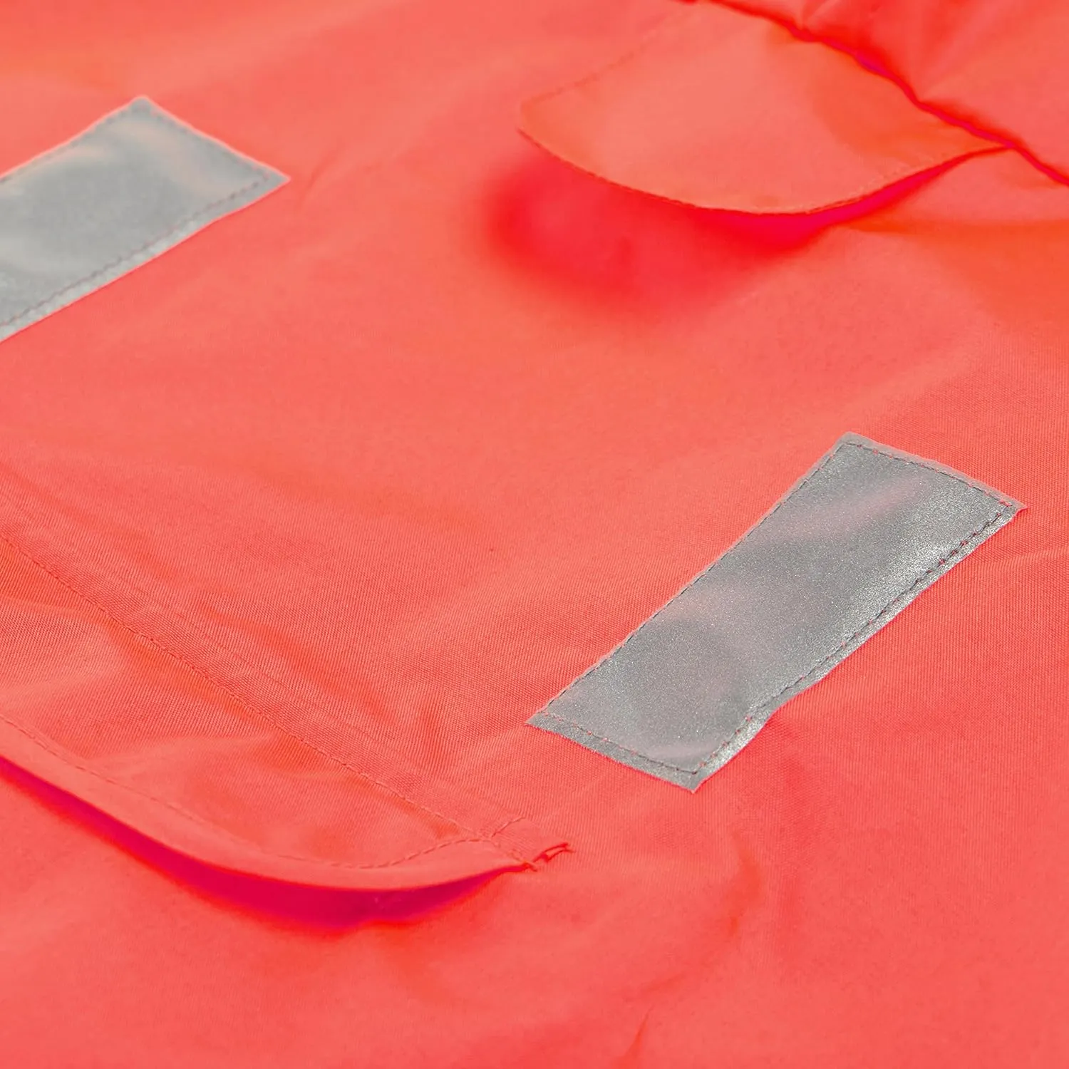 Blueberry Pet 4 Colors 12" Lightweight Packable Hooded Dog Rain Poncho with 3M Reflective Safety Tapes in Bright Orange, Pack of 1 Outdoor Rain Jacket for Dogs