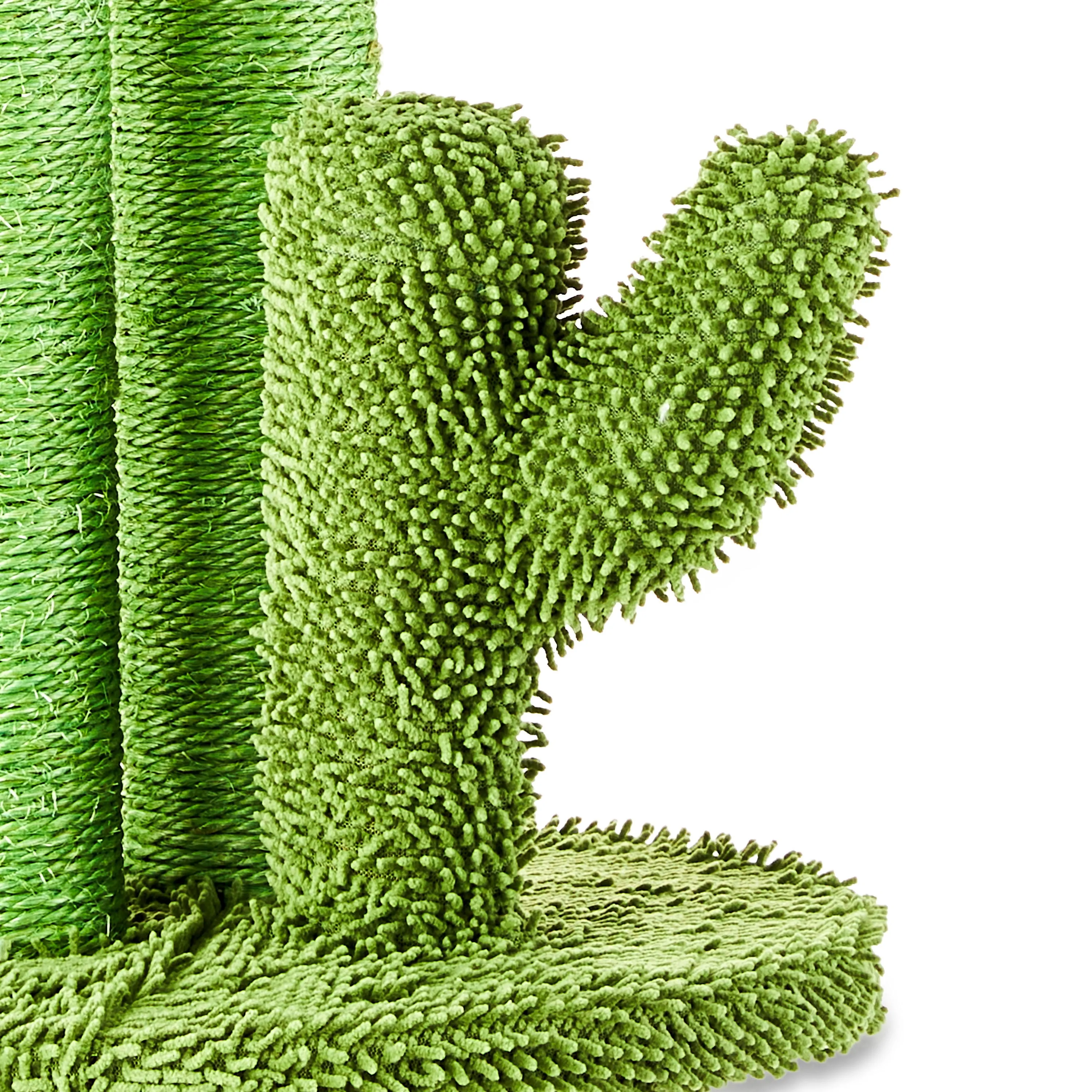 Cactus 3-Arm Chenille, Sisal & Jute Cat Scratching Post with Cat Toy