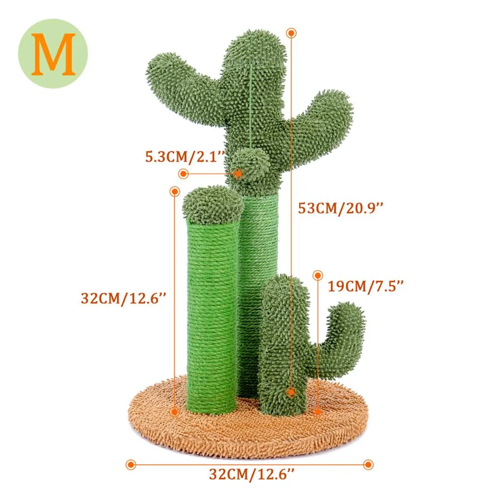 Cactus cat scratcher post featuring cat tree