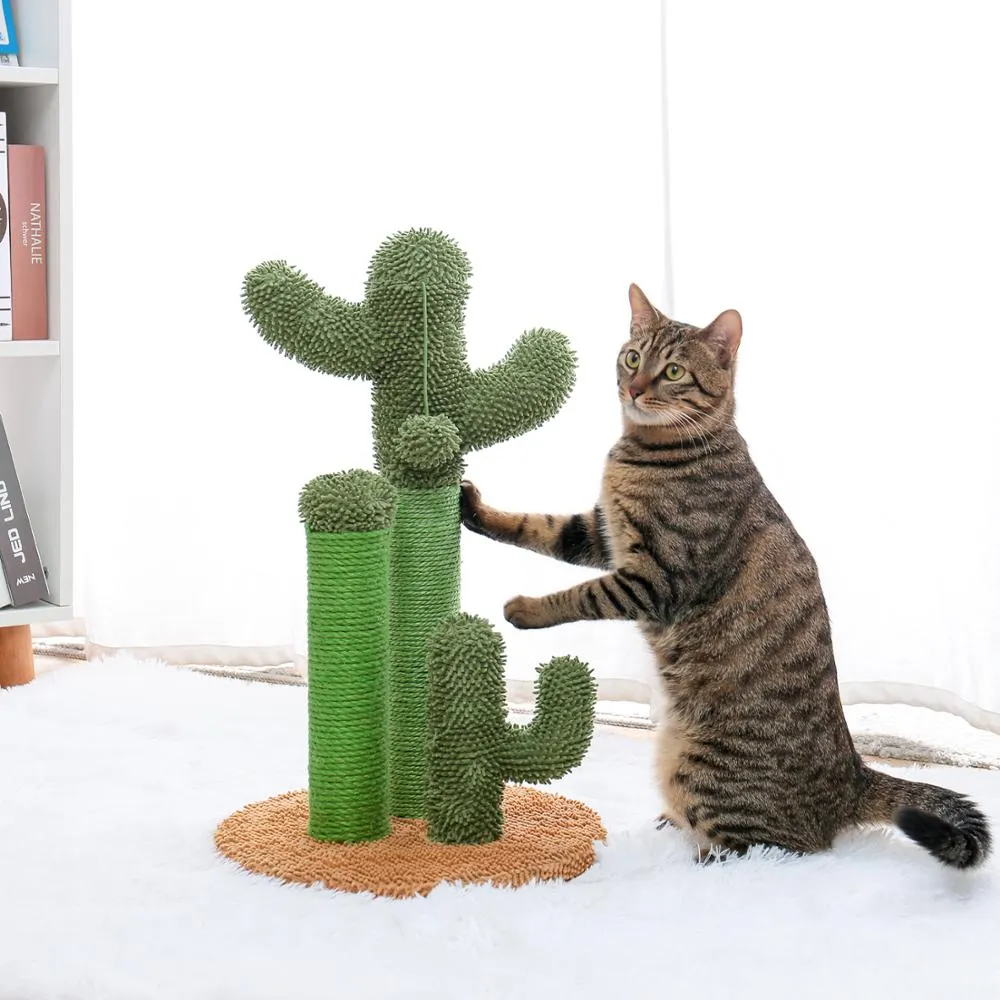 Cactus cat scratcher post featuring cat tree