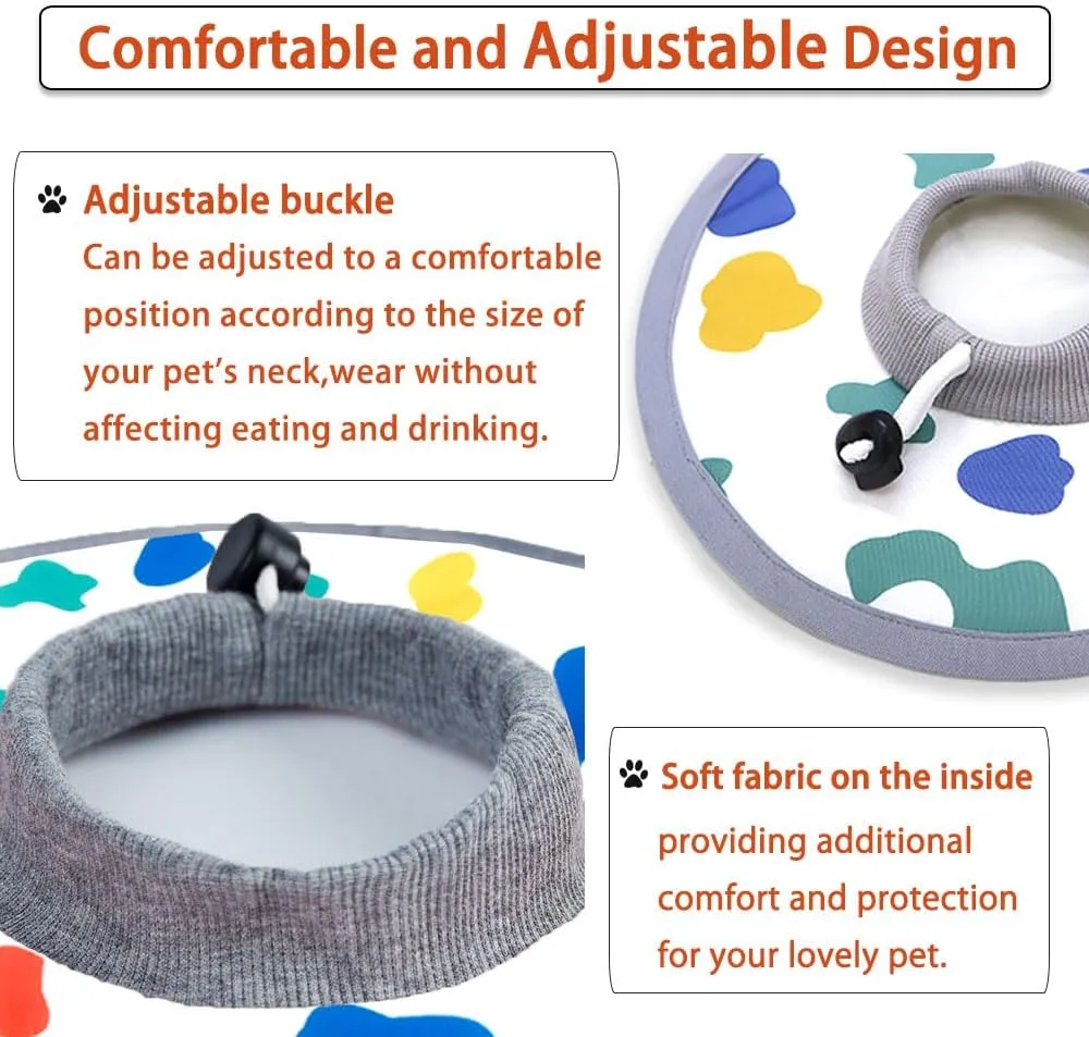 Cat Cone Collar 2pcs Adjustable Protective Collar for Pet Cat Recovery Collar Wound Healing (A-Milk, S M)
