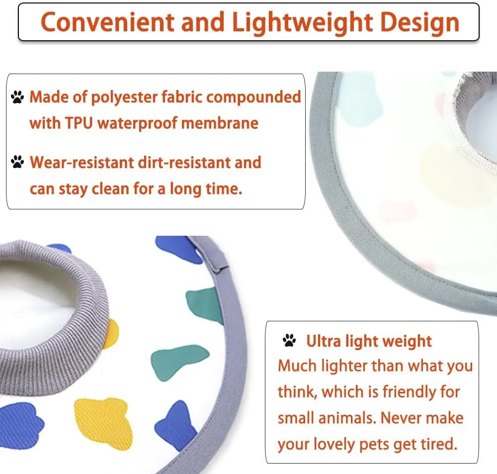 Cat Cone Collar 2pcs Adjustable Protective Collar for Pet Cat Recovery Collar Wound Healing (A-Milk, S M)
