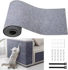 Cat Scratching Furniture Protector Self Adhesive Trimmable Protective Sofa Carpet Leather Furniture Pad Replacement for Cat Tree Shelves DIY Pet Scratch Protector (Light Grey, 15.7"x39.3")