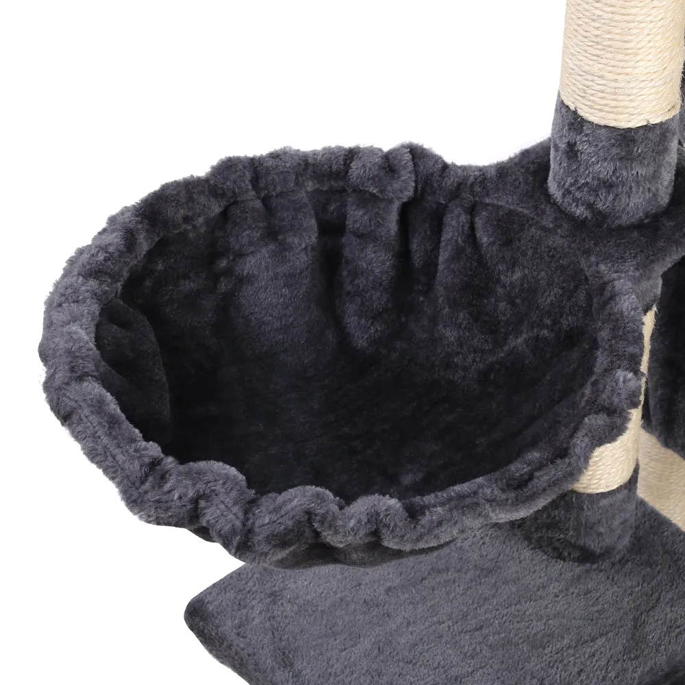 Cat Tree 120cm, Wood Multi-Level Scratching Post Tower Condo