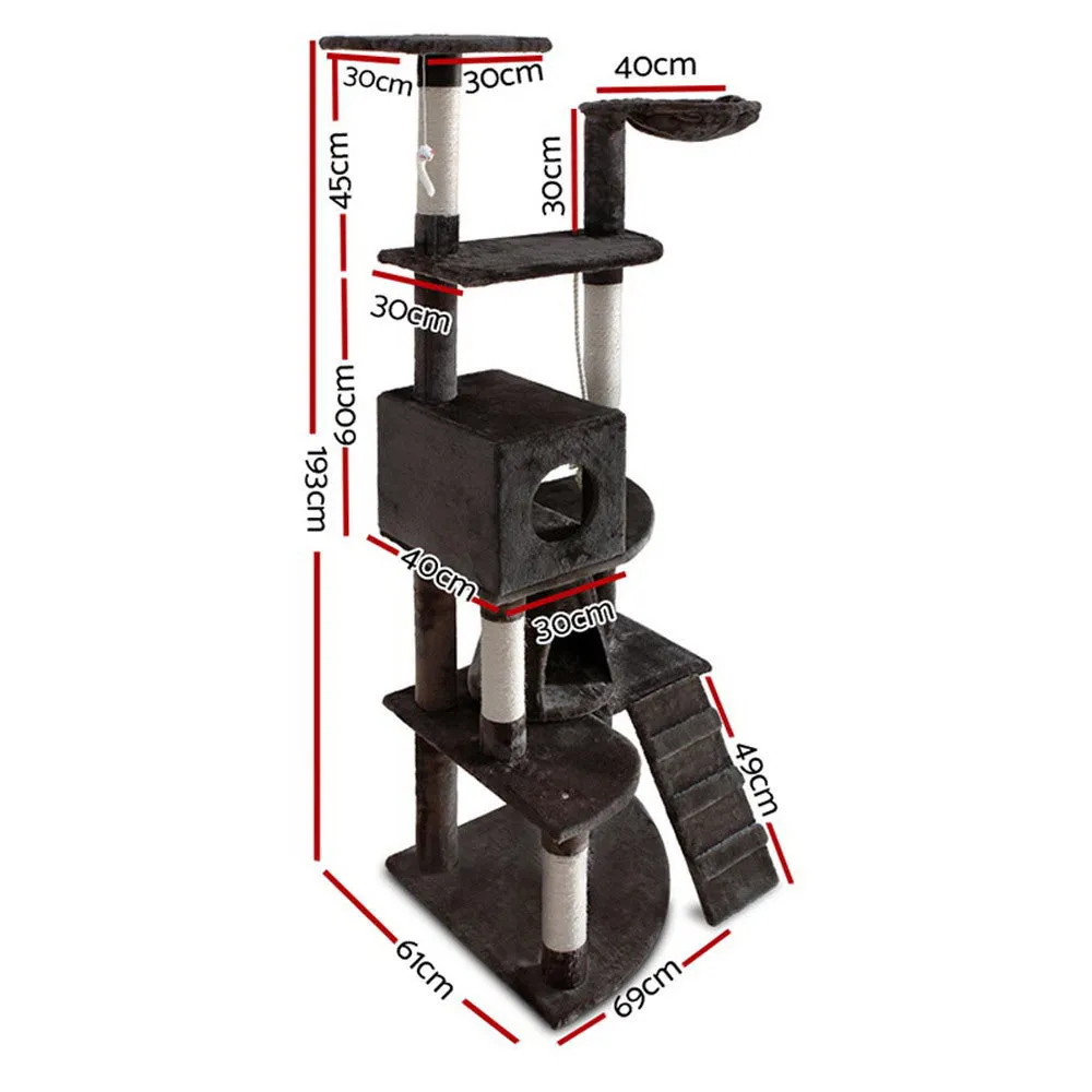 Cat Tree 193cm, Wood Scratching Post Tower Condo