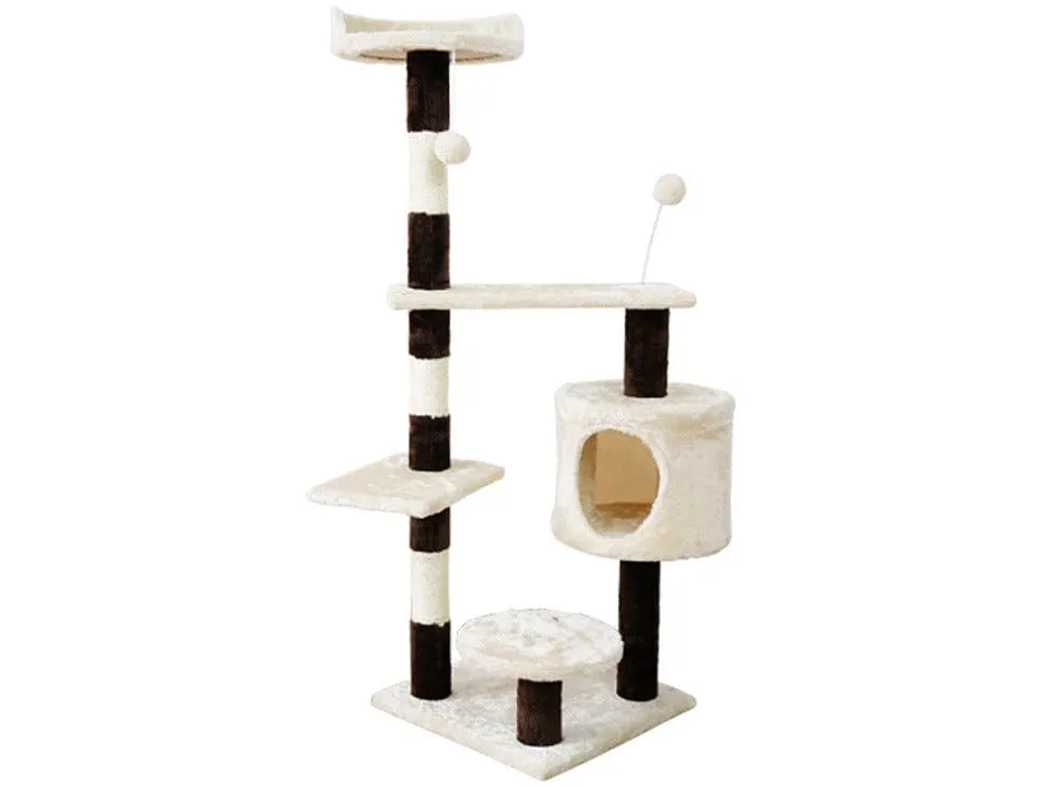Cat Tree & Scratching Beige Brown Light Grey 40*40*112