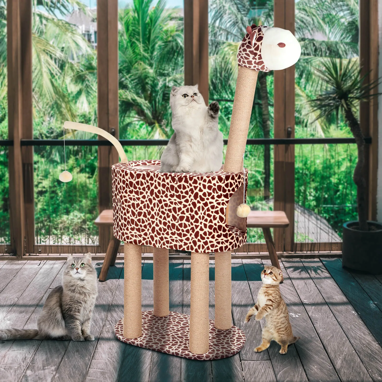 Cat Tree Condo Tower Pet Play House with Scratching Posts