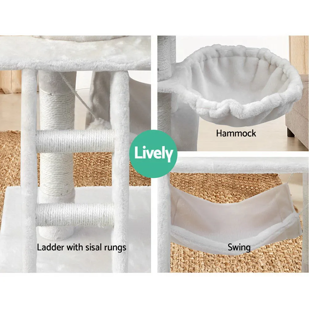 Cat Tree Scratching Post 141cm Tower Condo House Furniture Wood - Beige