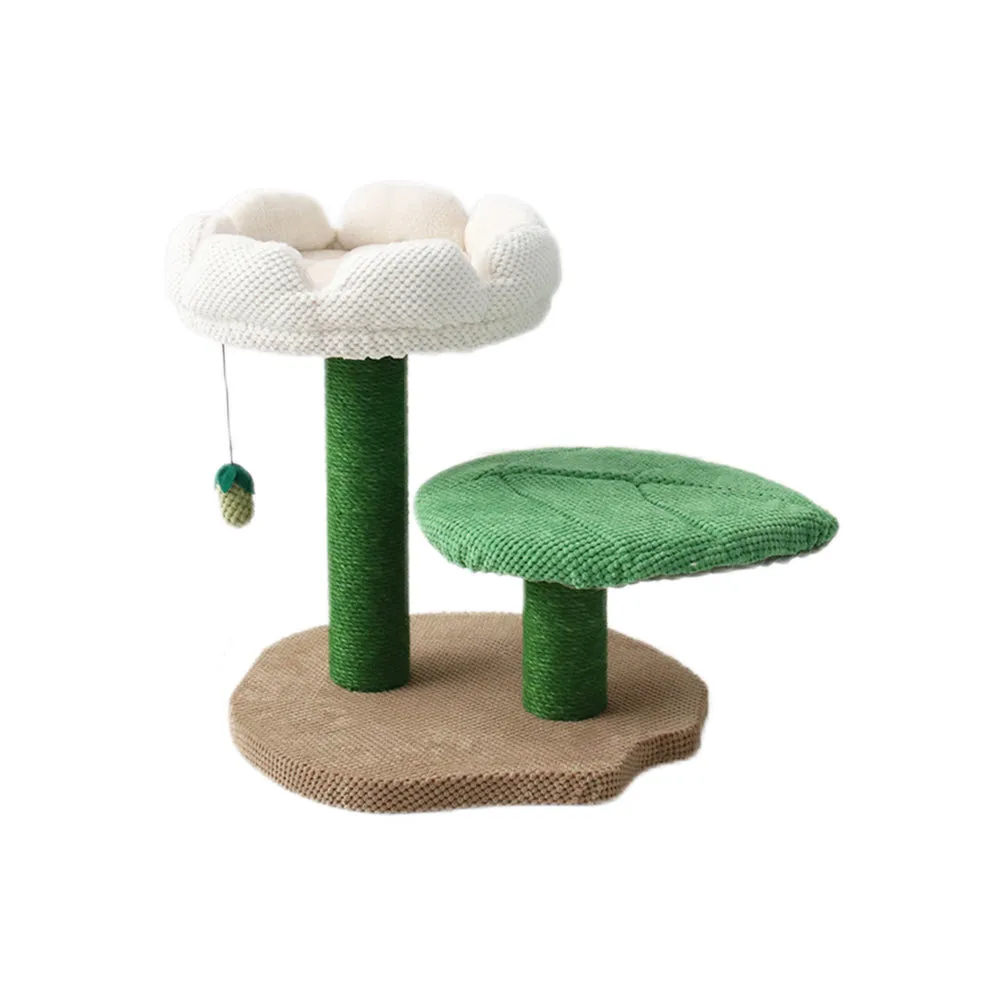 CATIO Camelia Flower 2 Level Cat Scratching Tree White