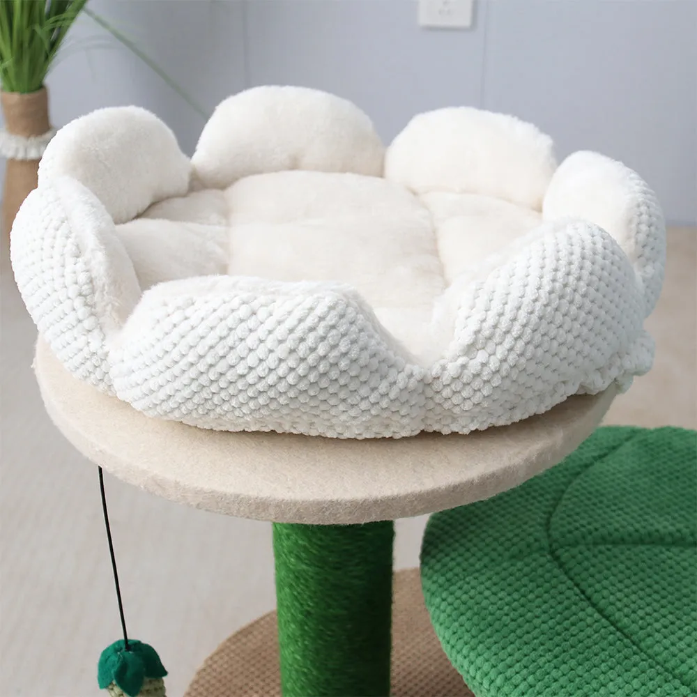 CATIO Camelia Flower 2 Level Cat Scratching Tree White