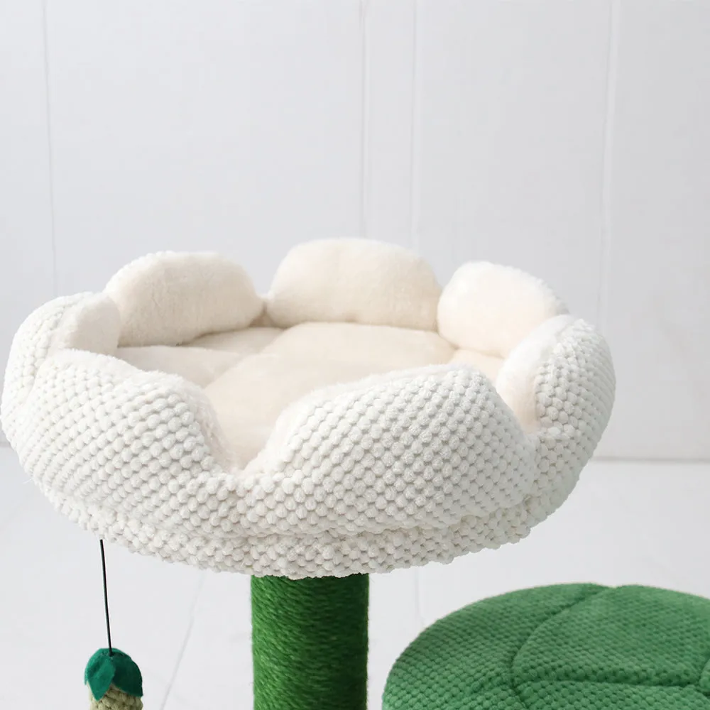 CATIO Camelia Flower 2 Level Cat Scratching Tree White