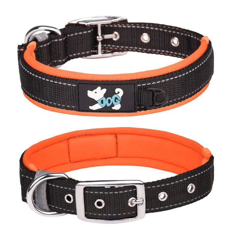 Comfortable Fit Reflective Nylon Dog Collar
