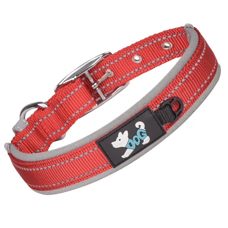 Comfortable Fit Reflective Nylon Dog Collar