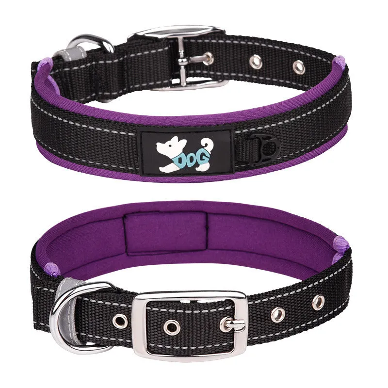 Comfortable Fit Reflective Nylon Dog Collar
