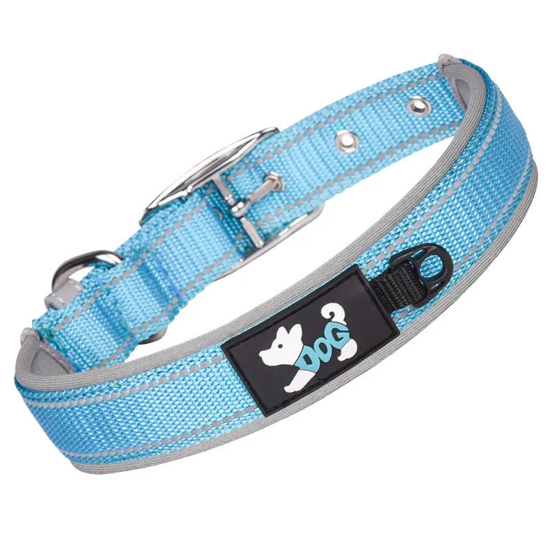 Comfortable Fit Reflective Nylon Dog Collar