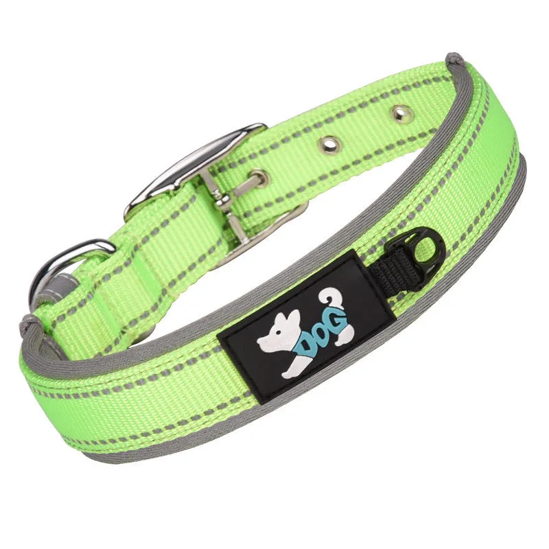 Comfortable Fit Reflective Nylon Dog Collar
