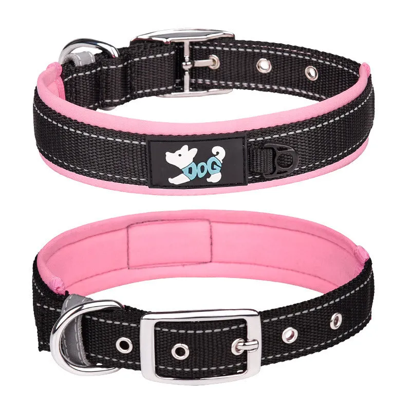 Comfortable Fit Reflective Nylon Dog Collar