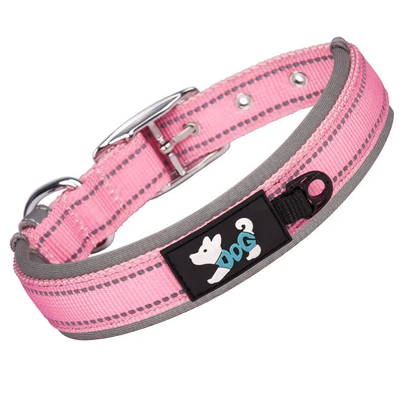 Comfortable Fit Reflective Nylon Dog Collar
