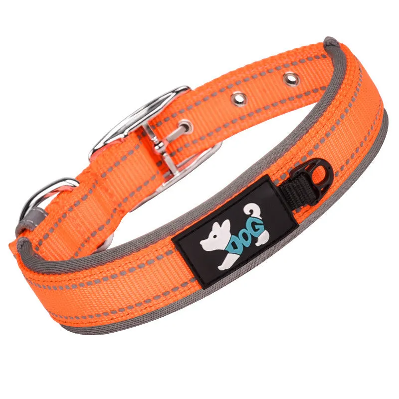 Comfortable Fit Reflective Nylon Dog Collar