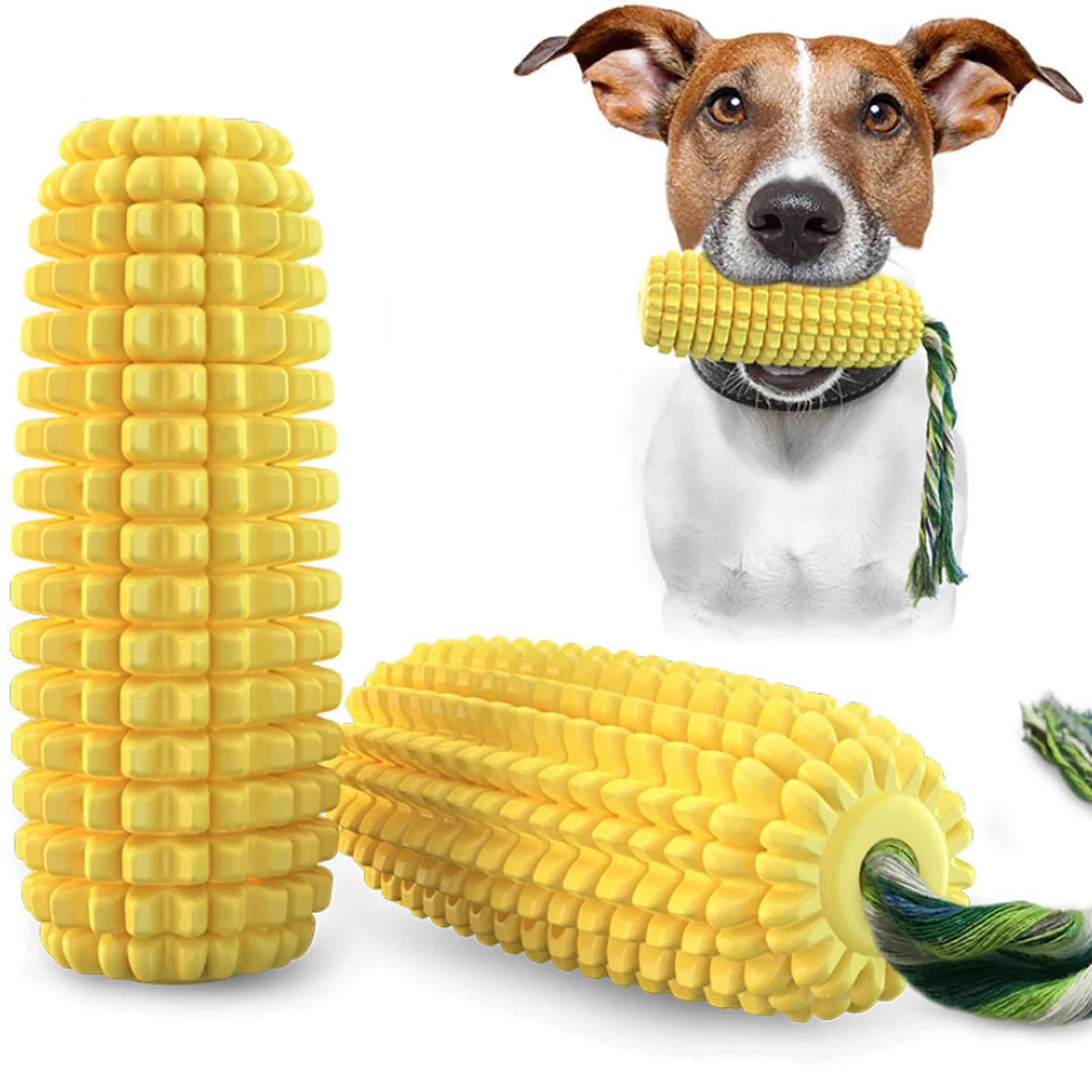 Corn Shaped Squeak Dog Toothbrush Toy