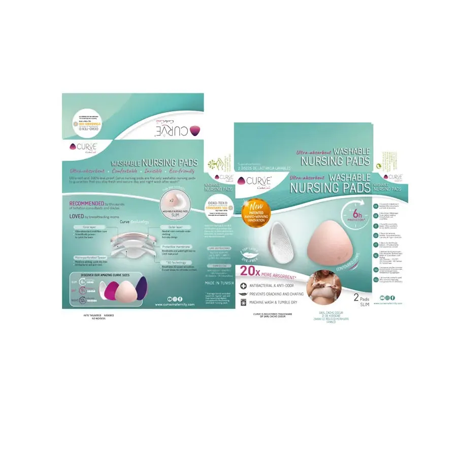 Curve Essential 2 Washable Nursing Pads Slim (White)
