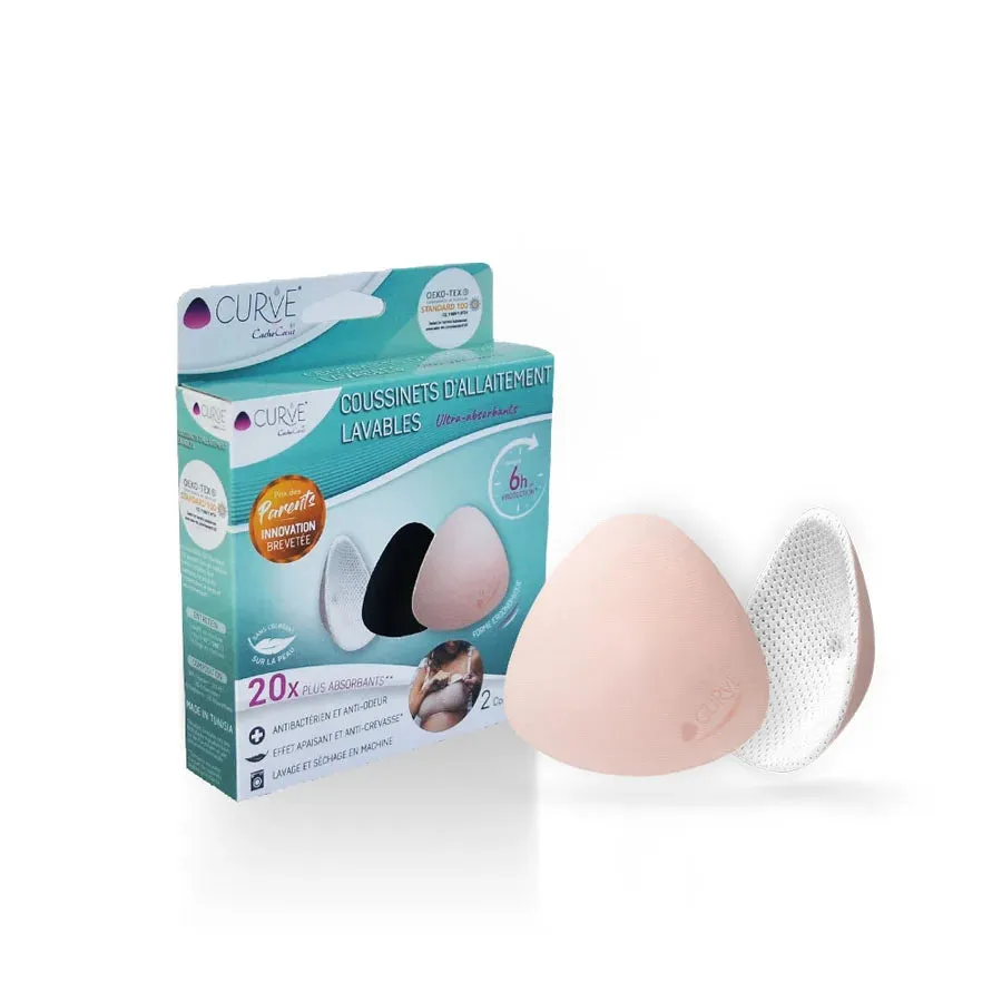 Curve Essential 2 Washable Nursing Pads Slim (White)