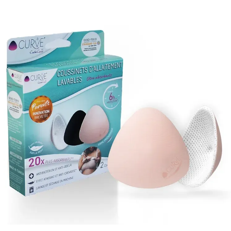 Curve Essential 2 Washable Nursing Pads Slim (White)