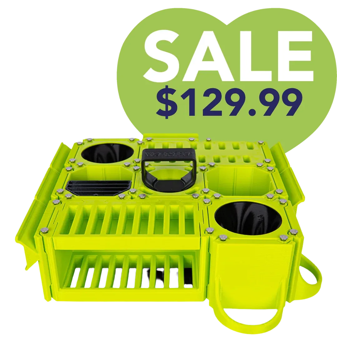 Custom Cube Tool Caddy Lime Green by Vanity Fur