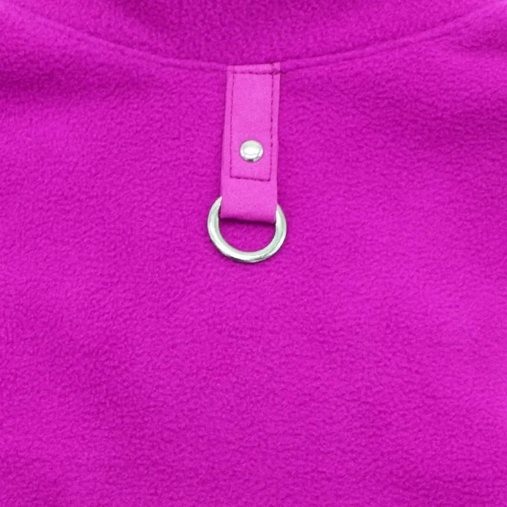 Dog Fleece Vest Soft Winter Jacket Sweater with D-Ring Leash Cold Weather Coat Hoodie for Small Medium Large Dogs Purple Small