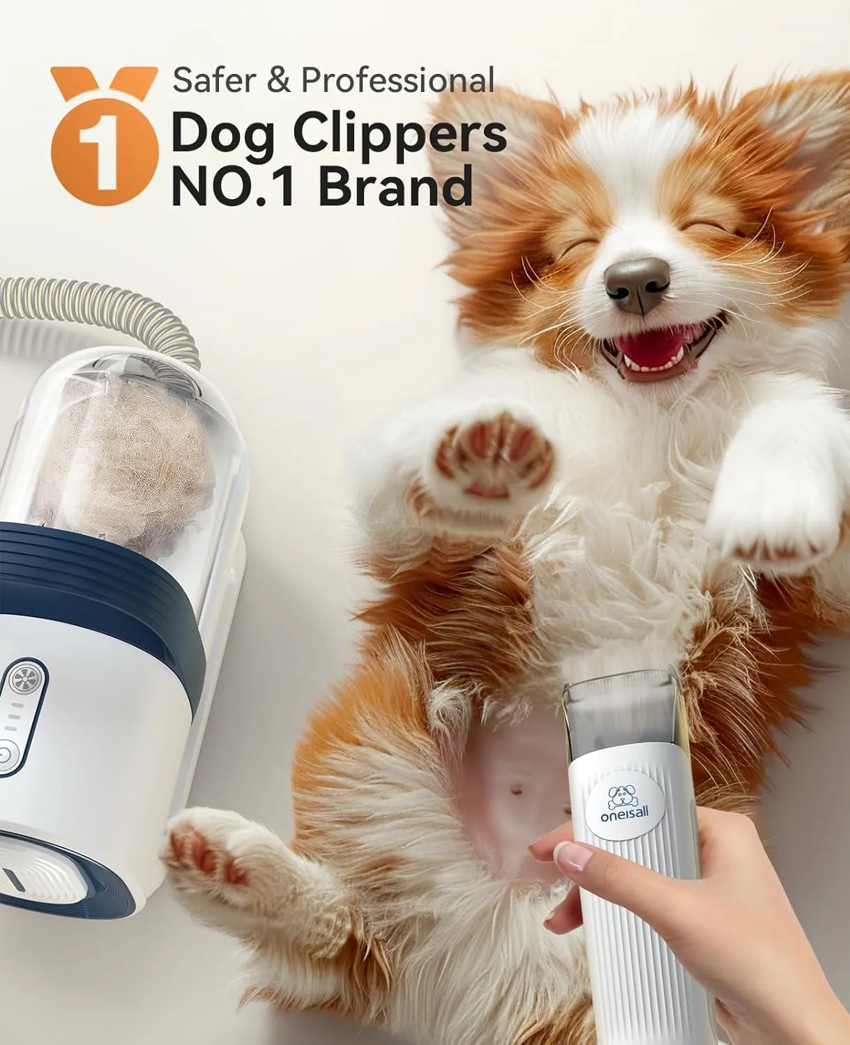Dog Hair Vacuum & Dog Grooming Kit, Pet Grooming Vacuum with Pet Clipper Nail Grinder, 1.5L Dust Cup Dog Brush Vacuum with 7 Pet Grooming Tools for Shedding Pet Hair, Home Cleaning