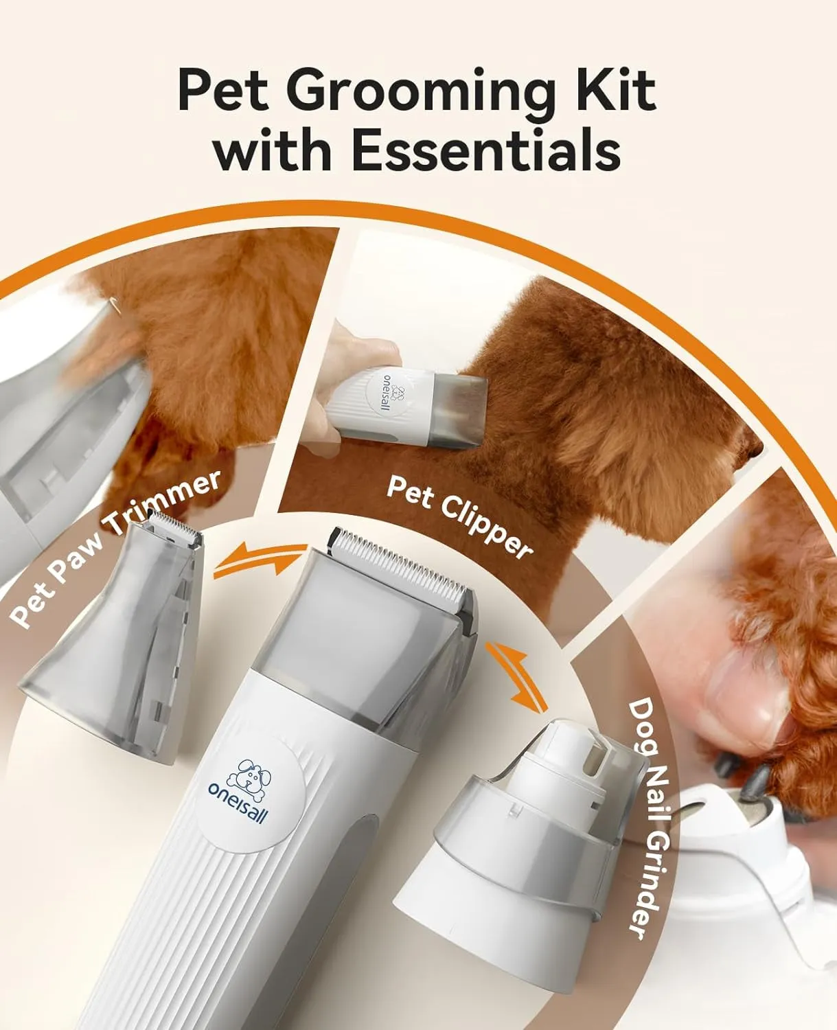 Dog Hair Vacuum & Dog Grooming Kit, Pet Grooming Vacuum with Pet Clipper Nail Grinder, 1.5L Dust Cup Dog Brush Vacuum with 7 Pet Grooming Tools for Shedding Pet Hair, Home Cleaning