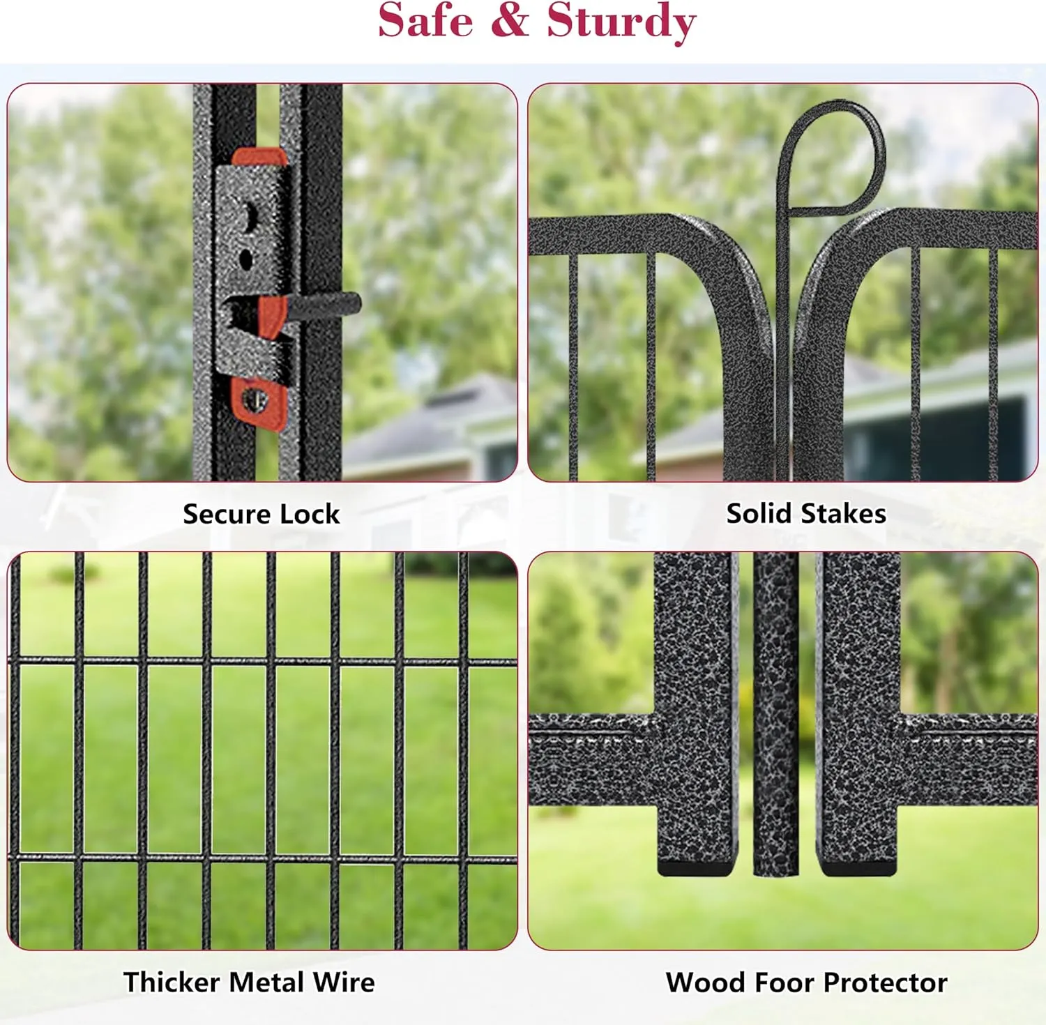 Dog Playpen, 40 inch Height 14 Panels Heavy Duty Dog Fence Pet Playpen with Door, Anti-Rust Dog Exercise Pen with Lock, Portable Pet Fence Outdoor for Yard RV Camping