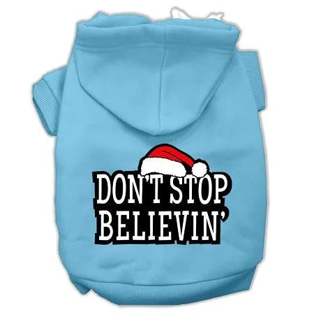 Don't Stop Believin' Screenprint Pet Hoodies Baby Blue Size XXXL (20)