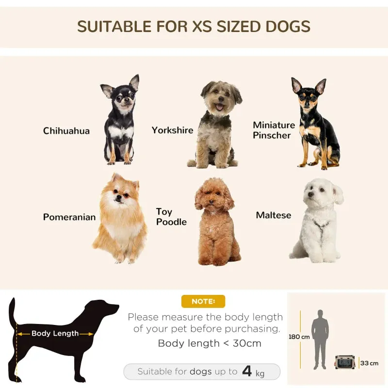 Foldable Pet Carrier with Cushion for XS Pets - Gray
