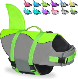 Fragralley Dog Life Jacket Shark, Dog Life Vest Adjustable Ripstop, Dog Swimming Safety Vest with Superior Buoyancy & Rescue Handle for Small Medium Large Dogs, Swim, Pool, Beach, Boating