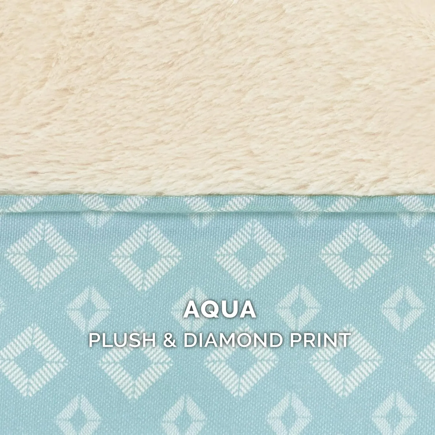 Furhaven Cozy Orthopedic Dog Bed for Large/Medium Dogs w/ Removable Bolsters & Washable Cover, For Dogs Up to 55 lbs - Plush & Diamond Print Nest Top Sofa - Aqua, Large