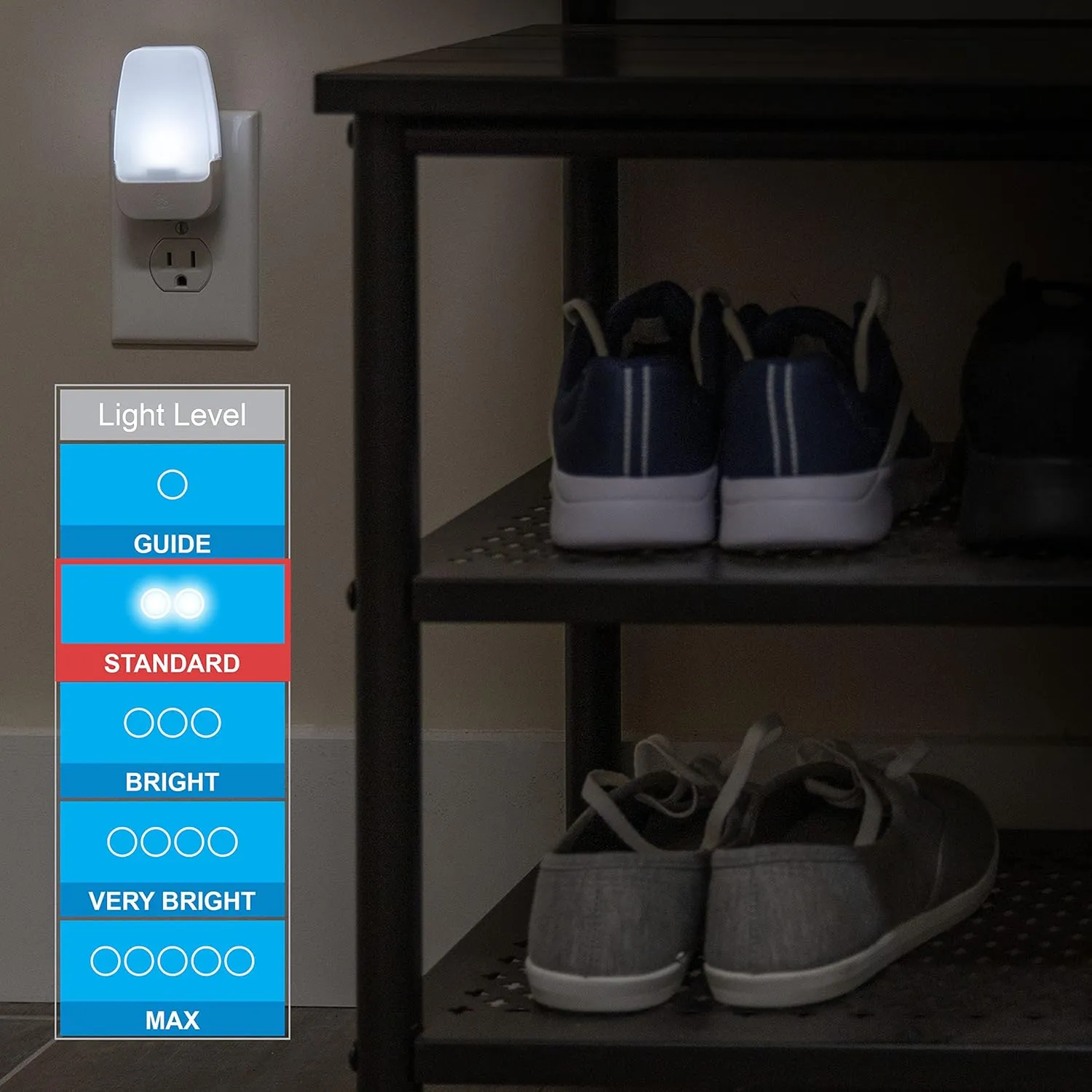 GE LED Night Light, Plug-in, Dusk to Dawn Sensor, Cool White, Ambient Lighting, For Kids Adults Bedroom, Bathroom, Nursery, Kitchen, Hallway, 55991, 2 pack