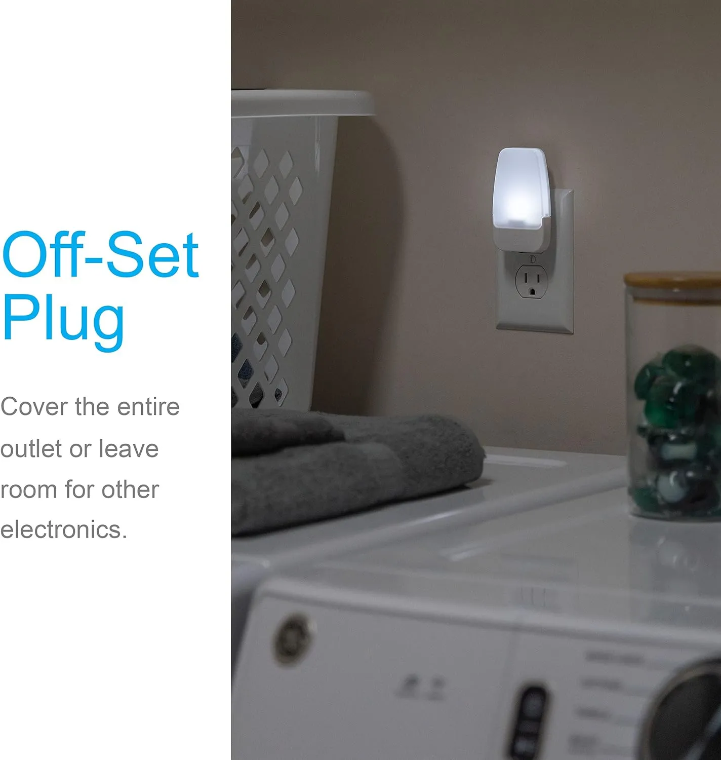 GE LED Night Light, Plug-in, Dusk to Dawn Sensor, Cool White, Ambient Lighting, For Kids Adults Bedroom, Bathroom, Nursery, Kitchen, Hallway, 55991, 2 pack