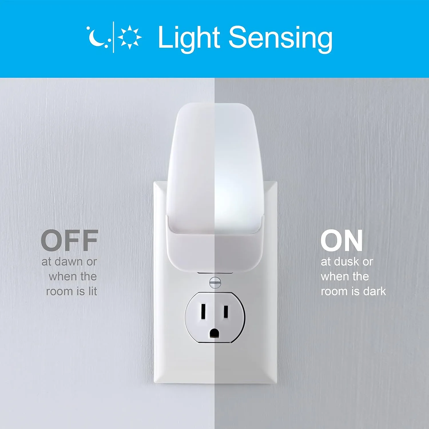 GE LED Night Light, Plug-in, Dusk to Dawn Sensor, Cool White, Ambient Lighting, For Kids Adults Bedroom, Bathroom, Nursery, Kitchen, Hallway, 55991, 2 pack