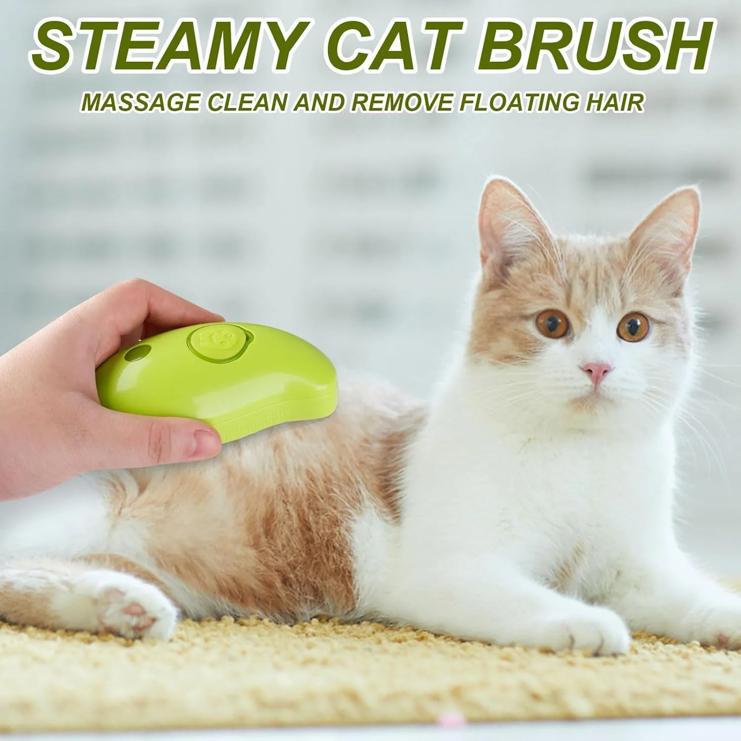 Gorilla pets Cat Steam Brush, Dog Steam Brush, Steam Brush for Cats and Dogs, 3 In 1 Steamy Pet Brush, Steaming Pet Hair Brush, Cat and Dog Comb with Steam, Pet Grooming Brush for Cats (Random Color)