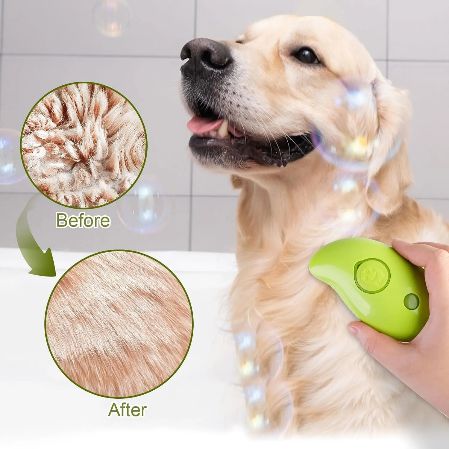 Gorilla pets Cat Steam Brush, Dog Steam Brush, Steam Brush for Cats and Dogs, 3 In 1 Steamy Pet Brush, Steaming Pet Hair Brush, Cat and Dog Comb with Steam, Pet Grooming Brush for Cats (Random Color)